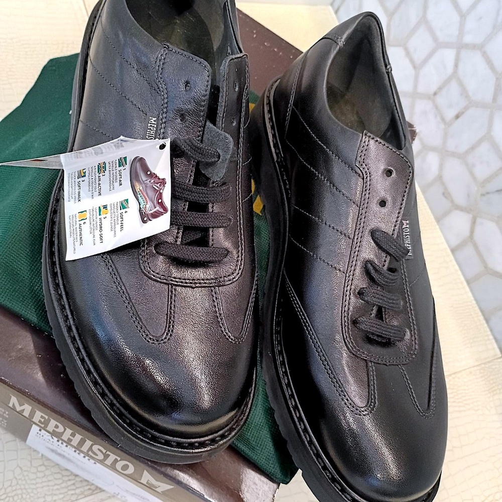 Very Very Rare Brand New Mephisto Laberio Leather Casual/Atheltic Black Size 8.5